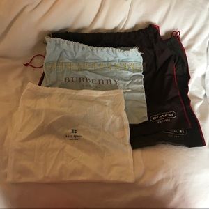 Designer dust bags: Coach, Kate Spade, Burberry